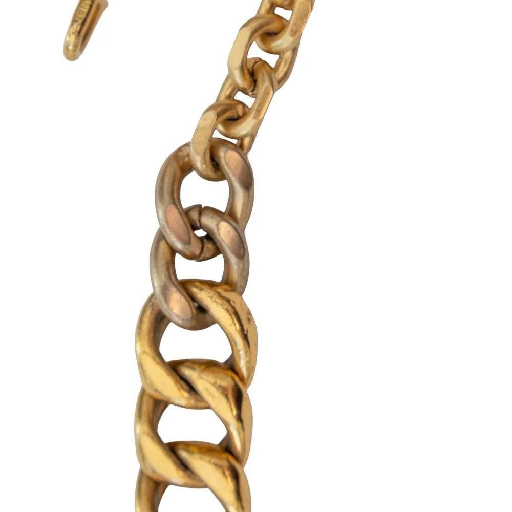 RARE Vintage Chanel Gold Tone Chain Belt CC Clover Medallion Adjustable 37